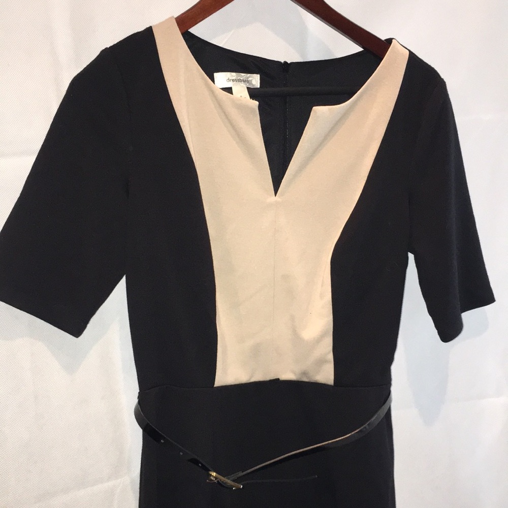 Dressbarn Short Sleeve Colorblock Belted Sheath Dress | Size 6